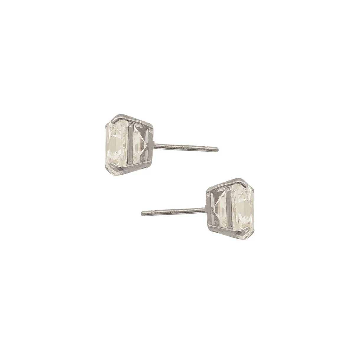 14K Asscher Cut Stud Earrings - Image 3