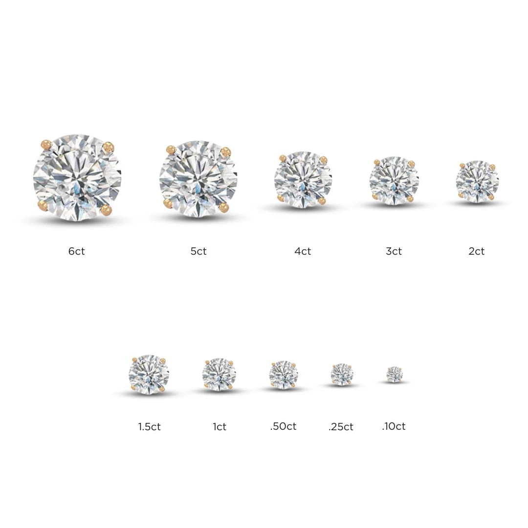 14K Faux Diamond Stud Earrings - Image 4