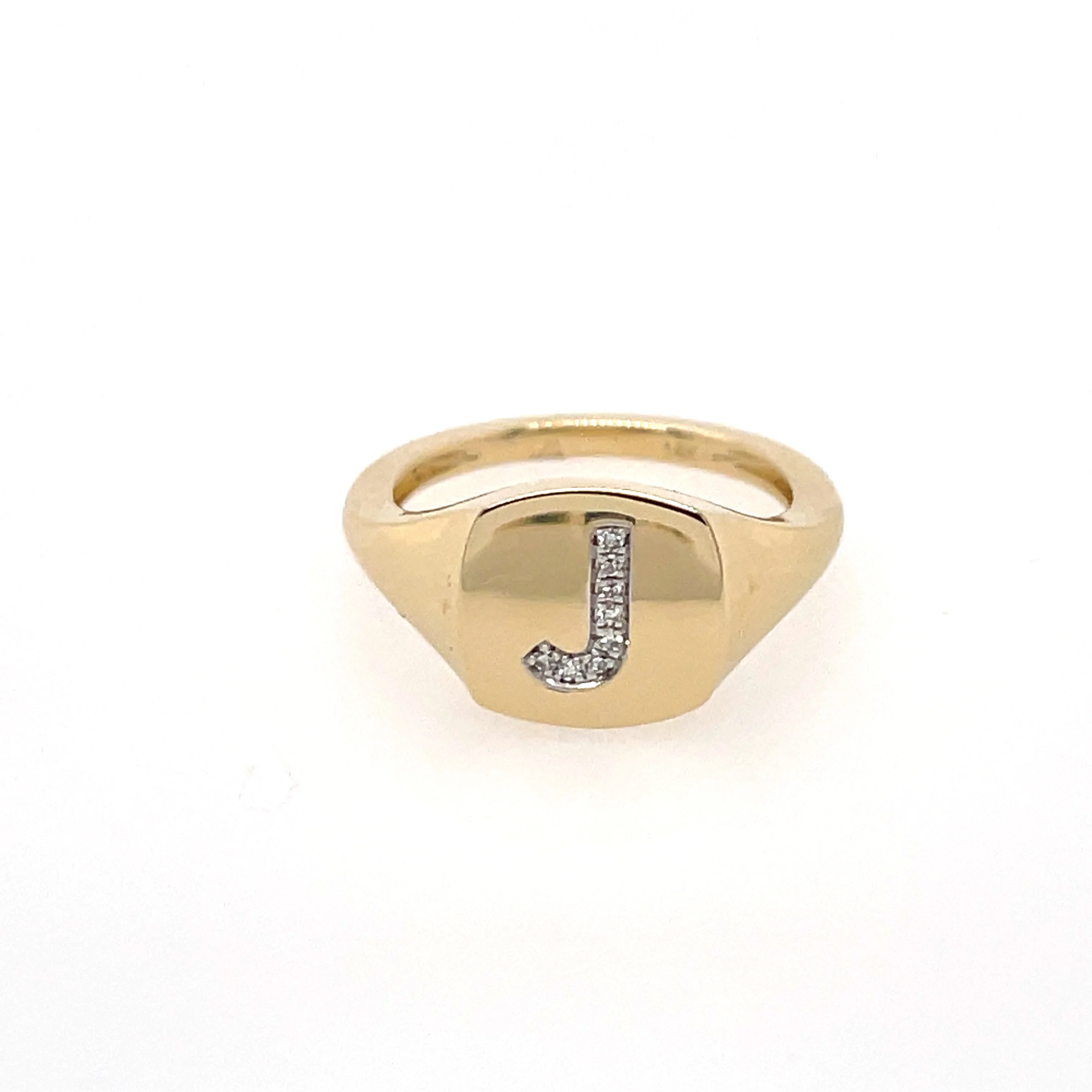 Diamond Initial Signet Ring - Image 5
