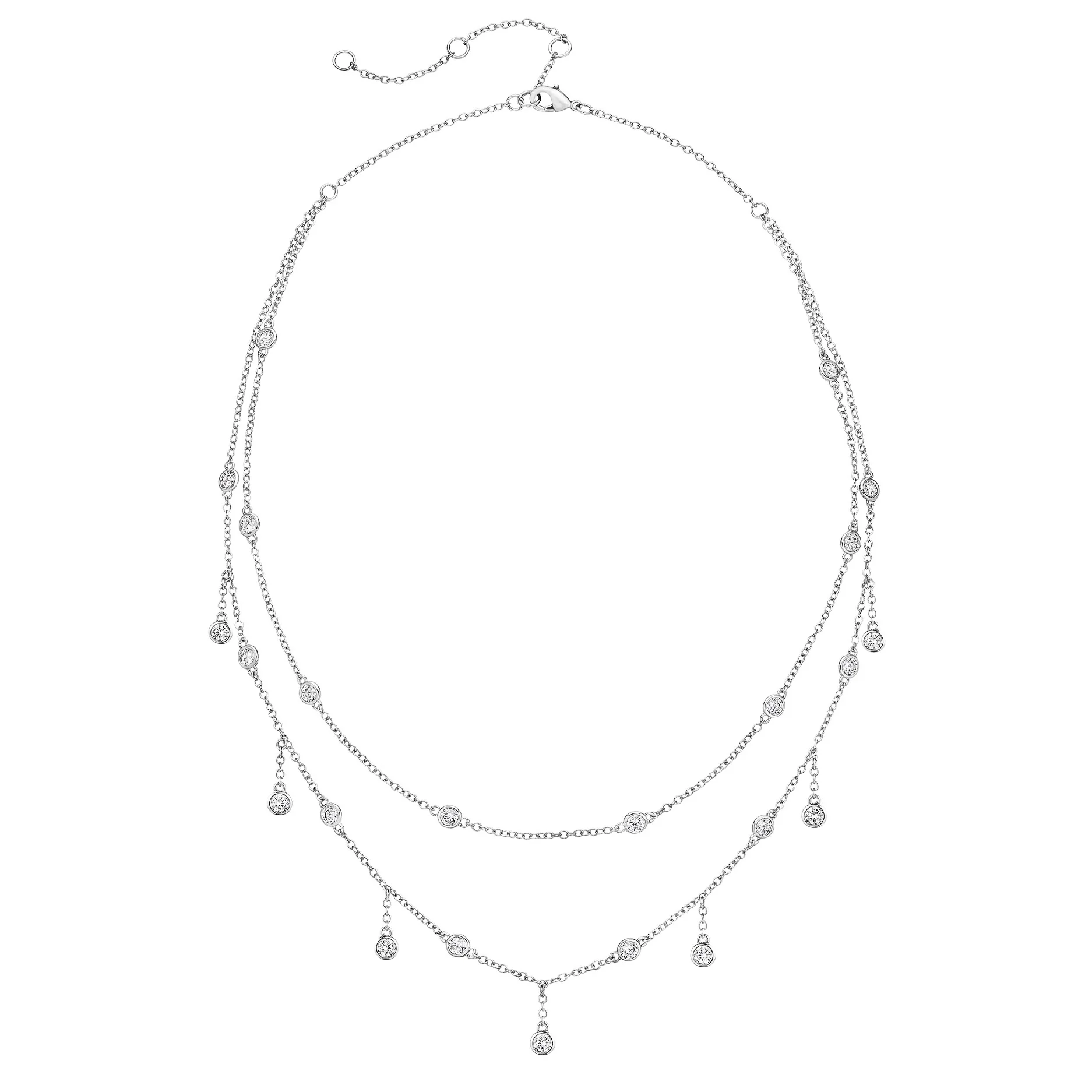 SALE Double Layer Bezel Necklace - Image 3