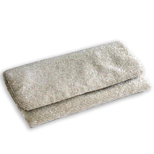 Silver Beaded Clutch - Image 4
