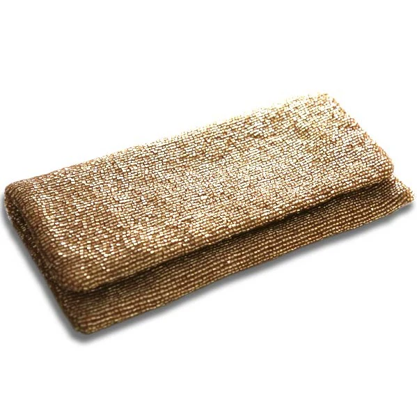 Taupe Beaded Clutch - Image 4