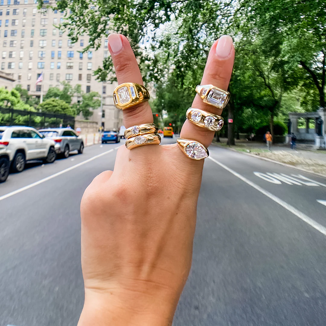 Triple Stone Gypsy Ring - Image 4